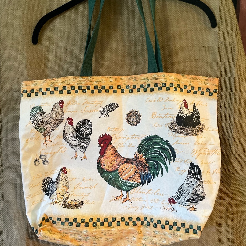 Tote/Carry all, Rooster French Country Canvas Bag